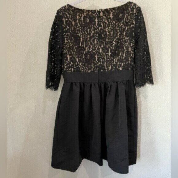 New Eliza J Lace Black Dress Mod Feminine Fit And Flare Pockets Whimsigoth - Picture 7 of 8